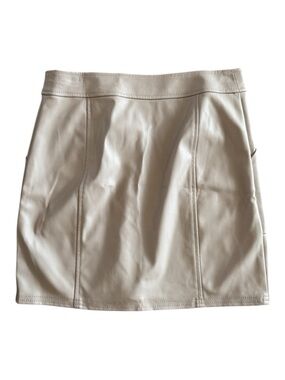 WOMENS EXPRESS DUSTY ROSE SZ 2 VEGAN LEATHER MINI SKIRT FRONT ZIPPERED LIKE NEW